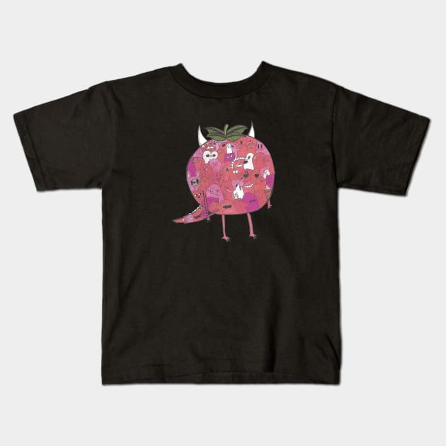 Tomato Lizard Kids T-Shirt by b_taco_designs